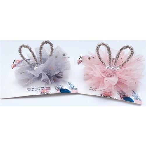 Boutique ins 10pcs Fashion Luxury Rhinestone Rabbit Ears Hairpins Solid Pearl Glitter Animal Ears Hair Clips Princess Headwear