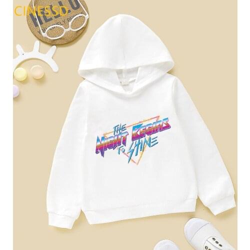 Cyborg Night Begins To Shine Letter Print Hoodie Kids Clothes Harajuku Kawaii Children Clothing Funny Cute Sweatshirt Tracksuit
