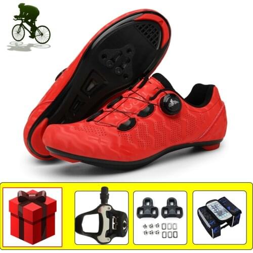 Reflective Road Bike Shoes Men Sapatilha Ciclismo Breathable Wear-resistant Cycling Sneakers Add Pedals Self-locking Footwear