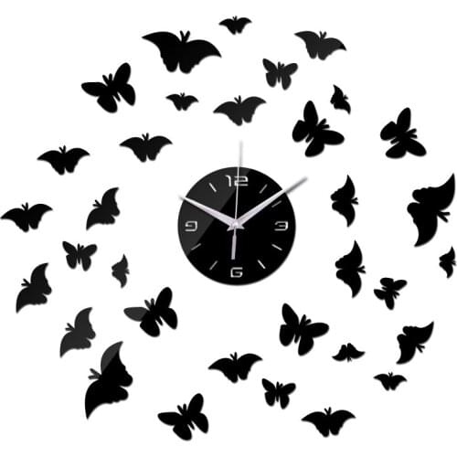 Hot new sale diy wall stickers clock home decor quartz living room acrylic mirror modern style 3d clocks