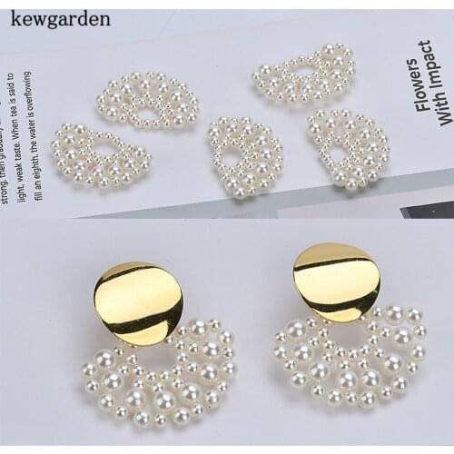 Kewgarden Handmade Pearl Earrings Pendant DIY Hair Accessories Beaded Earrings 4pcs/Lots
