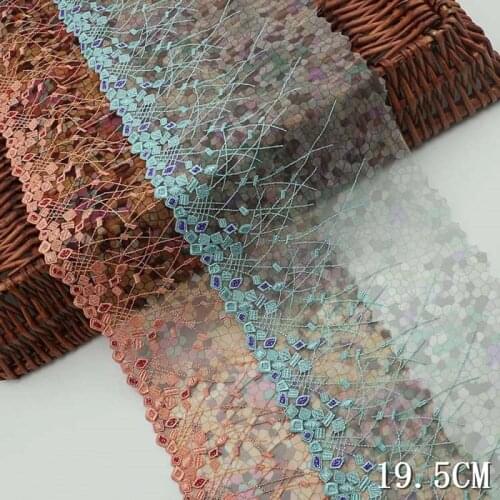 2Yards 19cm Mesh Embroidery Lace For Women Clothing Dress Supplies DIY Handmade Sewing Underwear Materials