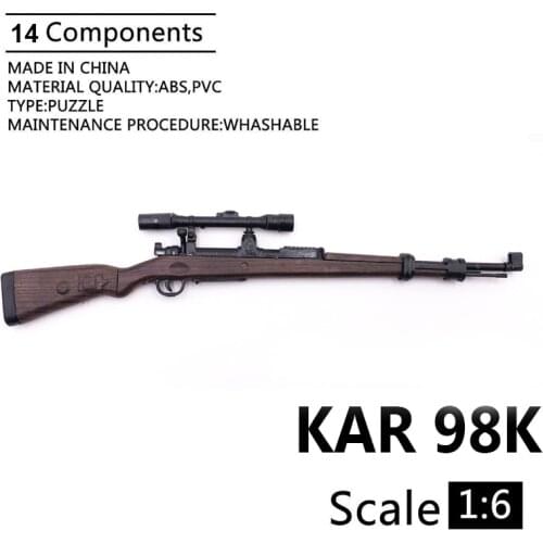 1:6 KAR 98K Mauser Rifle Gun Model Coated Plastic Military Model Accessories For 12" Action Figure Display Collection