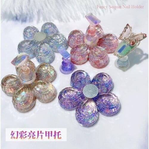 Fashion Hot Sell Nail Bracket Pedestal Wintersweet Fancy Sequins Magnet Training Novice Nail Stylist Nail Fix Plate Drill Rack