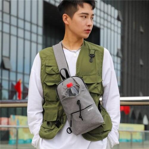 2021 Fashion Men Shoulder Bag Waterproof Crossbody Bag High-Capacity Short Travel Bags Male Backpack Solid Color Chest Pouch