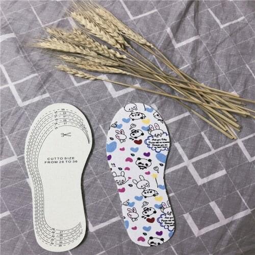171-225cm Animal Panda DIY Cutting Insoles Soft Shoe Insole Boys Girls Cute Cartoon Insoles Breathable Pad Inserts
