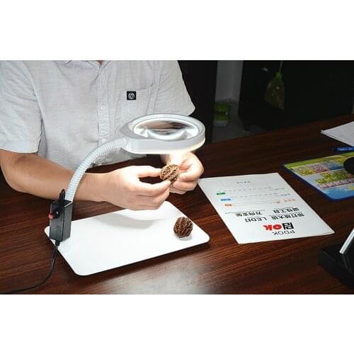 10X Desk Magnifier Lamp With 48 LED Lighting Table Lamp Magnifying LED Light for Beauty Manicure Tattoo Skincare (10X, White)