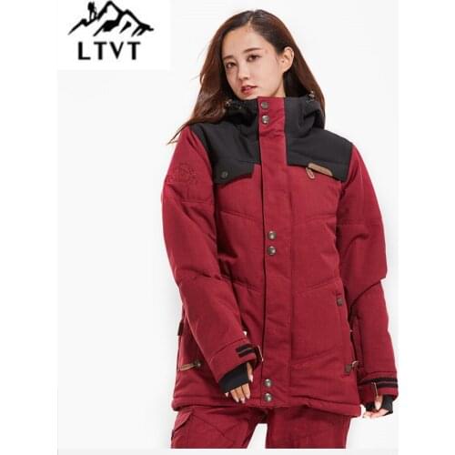 LTVT New Ski Jacket Womens Korean Style Mens and Womens Couples Windproof Waterproof Outdoor Female Ski Jacket