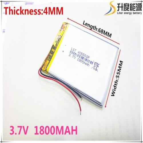 Newest 405568 Lithium Polymer Battery 3.7V 1800 mAh Li ion Rechargeable Accumulator For Mobile Power Bank DIY E-book