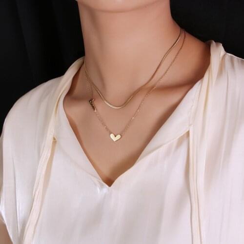 POTCET Stainless Steel Necklace Titanium Pendants Sweater Chain Choker Anniversary Engagement Jewelry