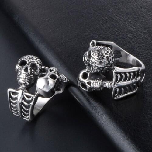 Couple rings skull ring gothic stainless steel ring big 2020 steel rings men vintage Punk stly male Accessories large jewelry