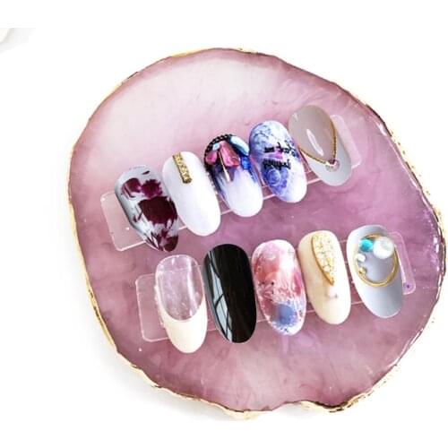 Resin Stone Color Palette False Nail Tips Drawing Nail Color Palette Gel Polish Display Nail Color Mixing Display for Manicure