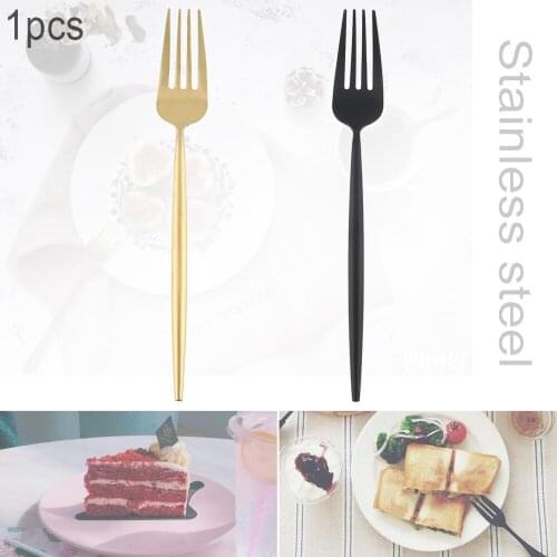 Portable Gold european Fork Long Handle 304 Stainless Steel Tableware Dessert Fork Western Cutlery Set for Food Tableware