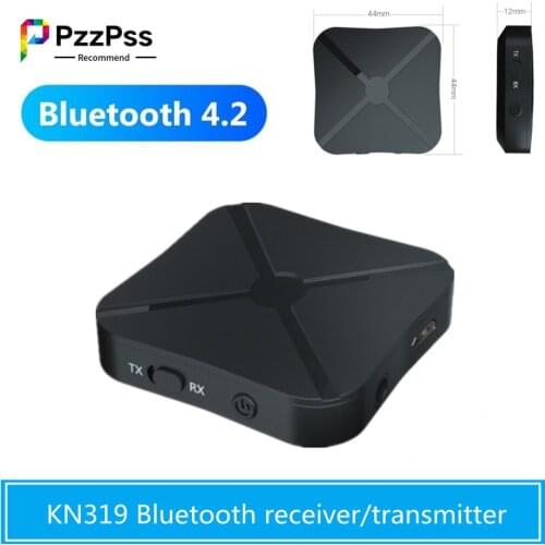 PzzPss Bluetooth 4.2 Receiver Transmitter 2 IN 1 Audio Music Stereo Wireless Adapter With RCA 3.5mm AUX Jack For Home TV MP3 PC