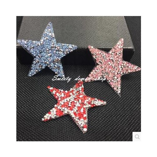 6cm star Hotfix rhinestone motif iron on transfer Applique patches for shoe clothing Adhesive stick T-shirt Bag trimmings