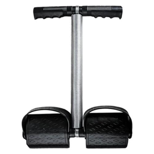 Sit Up Pull Rope Spring Tension Foot Pedal Abdomen Leg Exerciser Tummy Trimmer Stretching Slimming Training Black