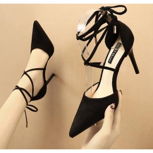 Strappy Heels Summer Shoes Woman Lace Up Heels 2021 Dress Shoes Womens Fashion Party Shoes For Women Fetish High Heels Sexy Buty