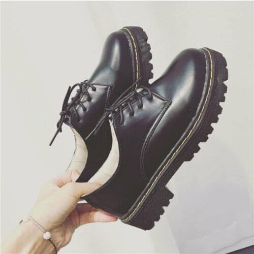 England Style Womens Oxfords Fashion Autumn Shoes Woman Round Toe Flats Platform Casual Vintage Shoes beautiful womens boots