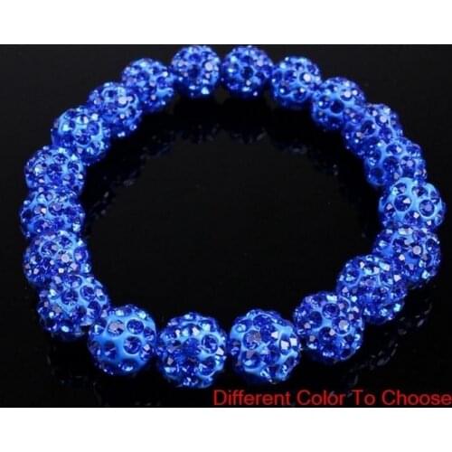 10mm 6pcs/lot mixed white multicolor s536 Elastic line Clay Disco Ball bead Bracelets Gift jewelry crystal