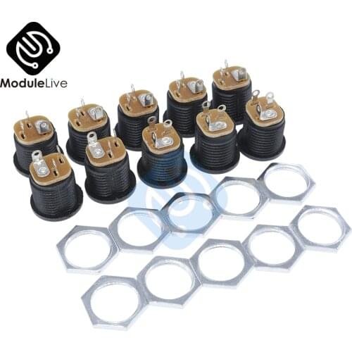 10PCS High Quality Effect/Pedal DC Power Supply Jack Socket 2.5mm F/S BK DC022