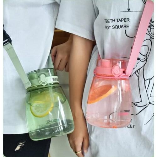 2021 Sport Drinking Water Bottle Double Drink Water Bottle for Girls Kawaii Water Bottles Bottle for Water with Strap BPA FREE