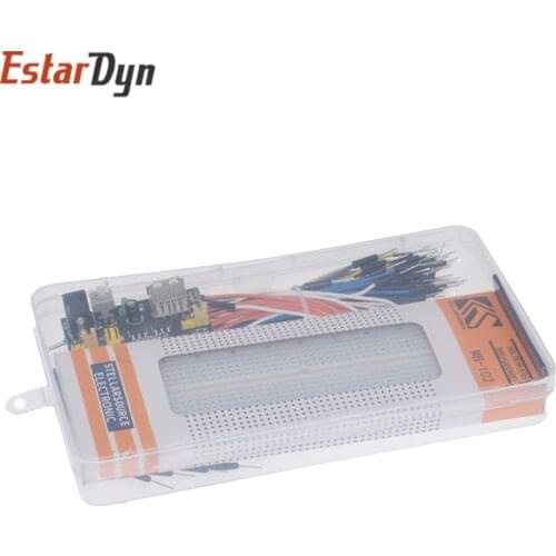 3.3V/5V MB102 Breadboard+ MB-102 830 points Prototype Bread board kit +65 jumper wires