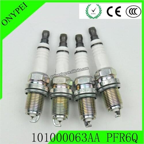 4x 101000063AA PFR6Q Platinum Spark Plug For A4 A6 S4 TT Beetle Golf Jetta 101 000 063AA
