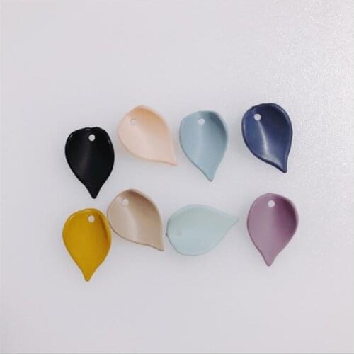 50pcs/lot new colorful resin flower leaves charm connectors for diy earrings jewelry making accessories material loose beads