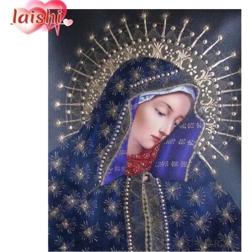 5D Diy round diamond painting Religious Virgin kit cross stitch mosaic diamond embroidery home decoration new year gift picture