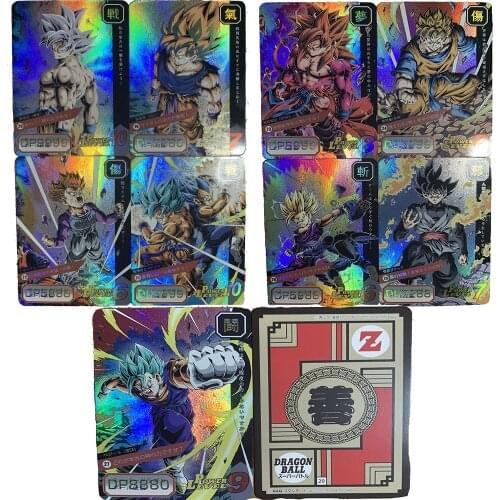 Dragon Ball 9 pieces Son Goku Gogeta Bejita Yonsei Refraction color flash card Collection card gift Ornaments Anime Collection