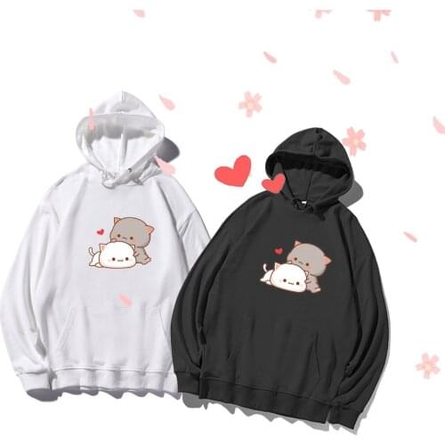 90s Ulzzang Pullover Hoodie Women Oversize Itself Female Sweatshirt Cotton Solid Long-sleeved Thin Top Jumper Couple Clothes