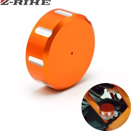 For logo Motorcycle Accessories Aluminum Rear Fluid Reservoir cover Cap Orange For 125 200 390 orange