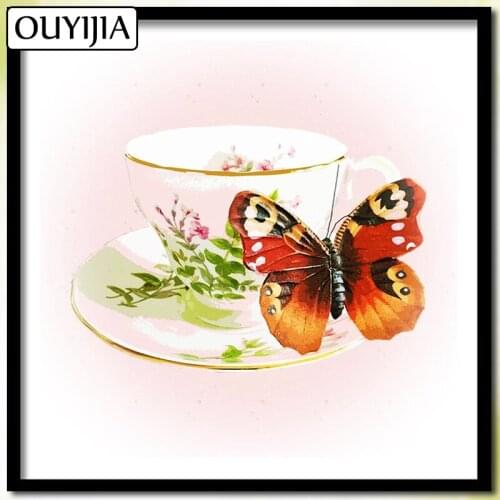 5D DIY Diamond Painting Full Square Butterfly Cup OUYIJIA Animals Picture Of Rhinestones Mosaic Flowers Diamond Embroidery Sale