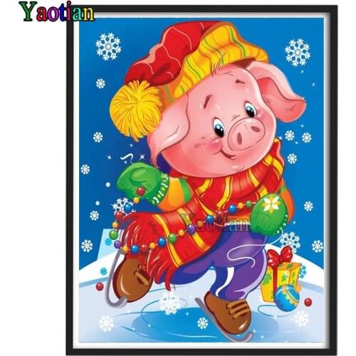 Full Square/Round Drill 5D DIY Diamond Painting Cartoon Christmas Pig 3D Embroidery Cross Stitch 5D Home Decor Gift