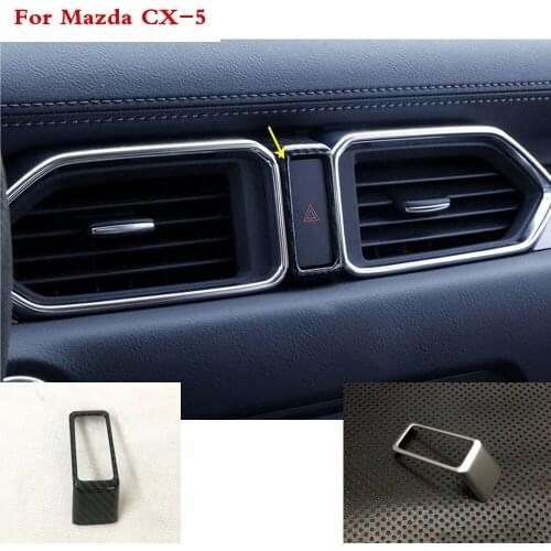 Car detector ABS Chrome Parking hazard Warning light outlet Trim frame lamp 1pcs For Mazda CX-5 CX5 2nd Gen 2017 2018