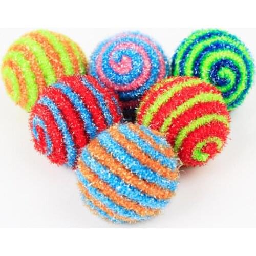 Free Shipping Elasticity Rope Cat Toys Ball Stripe Design Kitten Bouncy Ball Toy Pet Products Dog Or Cat Chasing Toy