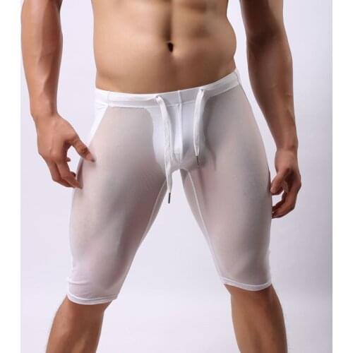 Man Board Shorts Multifunctional Knee-length Tights for Men Trunks Shorts Fitness pants Mens Sexy Transparent Beach Wear Shorts