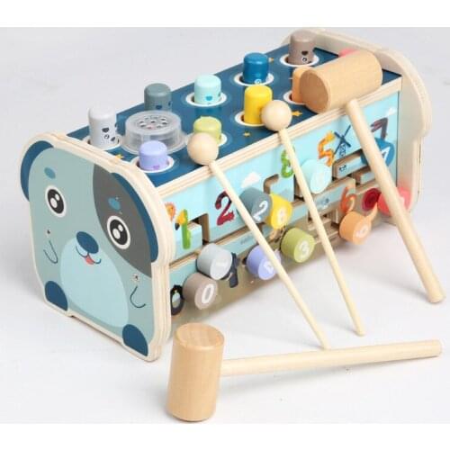 Wooden Hammering Pounding Toy Educational Pegs Pound Maze Musical Toy with Xylophone Hammers Mallets Gift for 3+ children