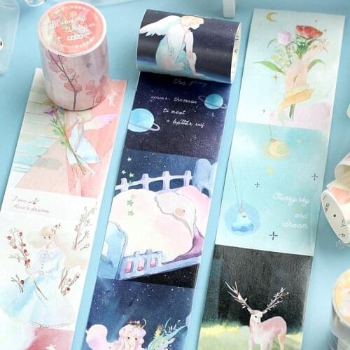 Fantasy Fairy Tale Girl Animal Decoration Material Washi Tape DIY Planner Masking Adhesive Tapes Stickers Decorative Stationery