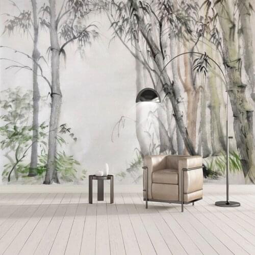 Custom Mural Wallpaper Chinese Style Hand-painted Bamboo Leaves Photo Wall Painting Living Room TV Sofa Bedroom Home Decor Mural