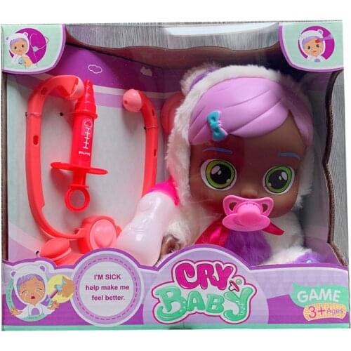 14 Inch 3D Cry Tears Simulation Babies With Bottle Nipple Baby Character Fruit LOLS Doll Toy Christmas Gift For Children Girls