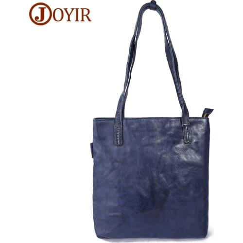 JOYIR Womens Genuine Leather Handbags Shoulder Tote Top Handles Shopper Tote Designer Purse High Quality Cowhide Bolsa Feminina