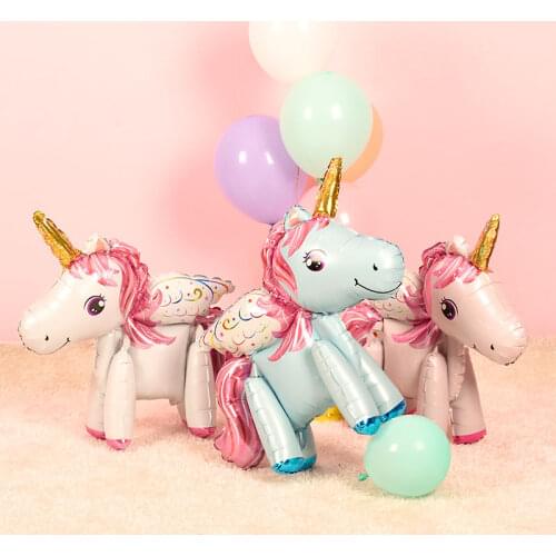 1pc 3D unicorn horse Birthday Party Decor Kids crown Party new happy years Balloons Wedding Decoration Baby Shower KidS Toys