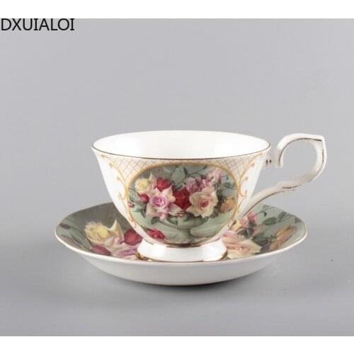 Small fresh ceramic cup, gold-painted American style, coffee cup, mug, water cup, afternoon tea, cup and saucer, home decoration