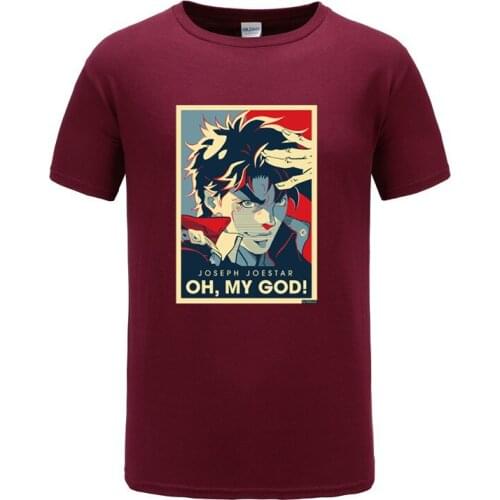2021 Cotton Cool Tshirt Jojo Bizarre Adventure Vintage Joestar Joseph OH MY GOD Letter T-shirt Casual Shortsleeve T Shirt Men