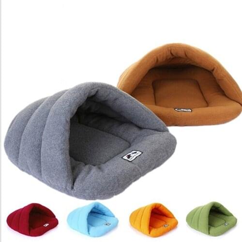 Soft Fleece Winter Warm Pet Dog Bed 6 Color Different Size Small Dog Cat Sleeping Bag Puppy Cave Bed