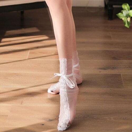 1pair Sexy Dot Lace Socks Women Transparent Mesh Ankle Socks Ladies Ultra-Thin Princess Tulle Socks Female Meias