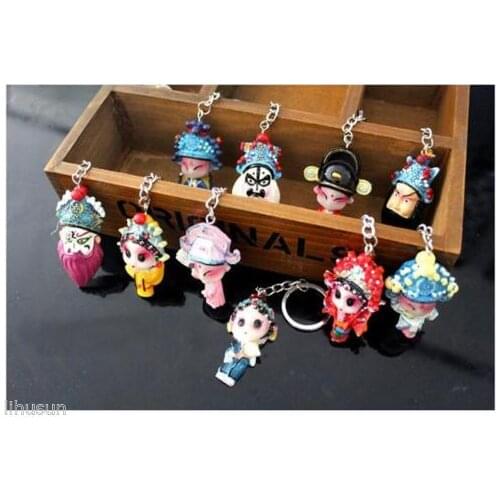 Wholesale 10pcs Cute Chinese Handmade Vintage Beijing Opera Model Key Chains