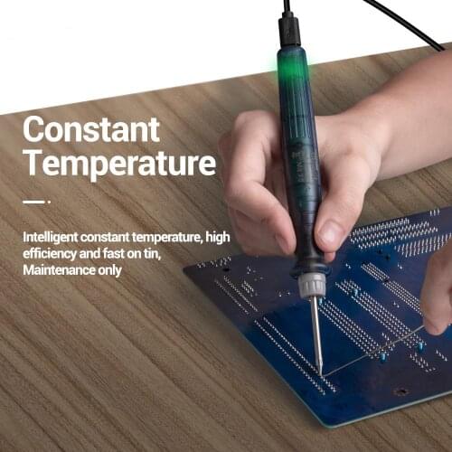 ANENG Portable USB Soldring Iron Pen 5V 8W Electrice Powered Soldering Station Welding Equipment Tools Mini Tip Button Switch