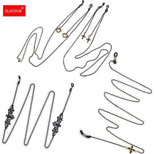 Women Retro Black Bat Sunglass Chains Lanyards Eyewear Accessories Sunglasses Reading Glasses Strap Cord Glasses Hanging Rope